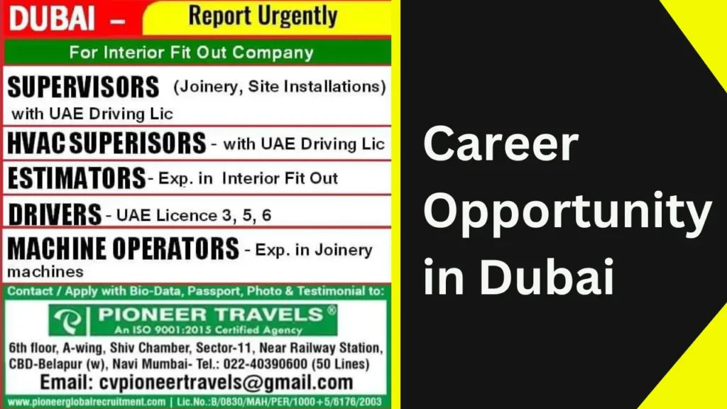 Dubai – Career – Report Urgently