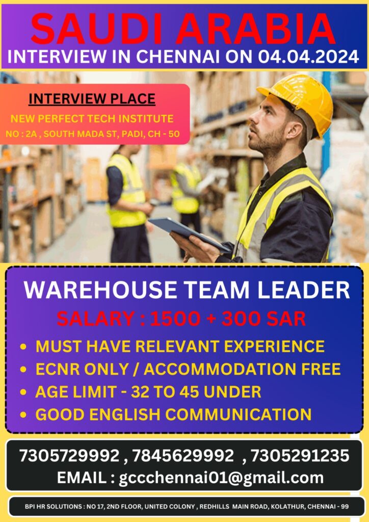 Warehouse Team Leader jobs in Saudi Arabia