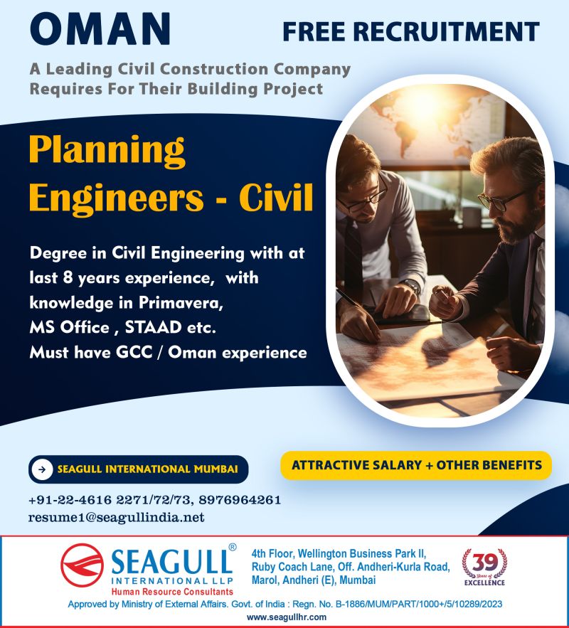 Planning Engineer  Civil - Jobs in Oman