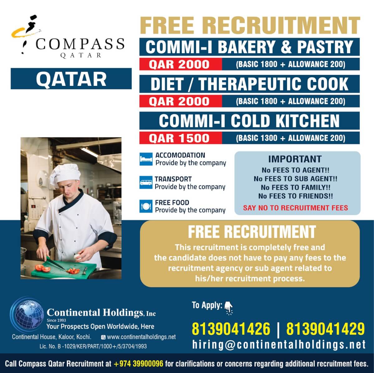 Hotel Career - Free Recruitment in Compass Qatar