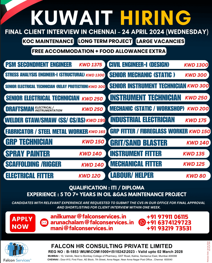 Industrial sector jobs in Kuwait