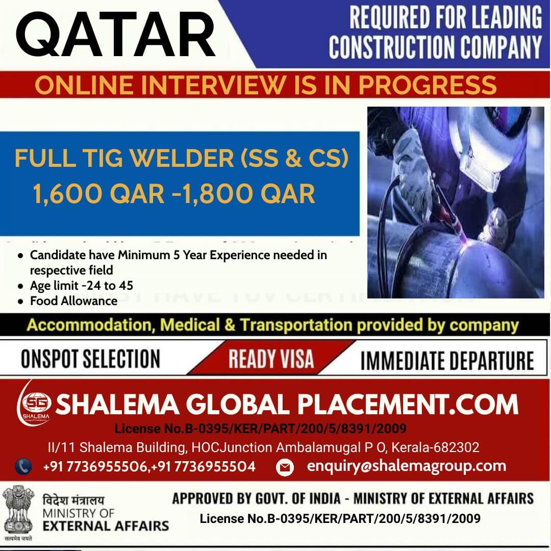 Welders - Jobs in Qatar Required for Company