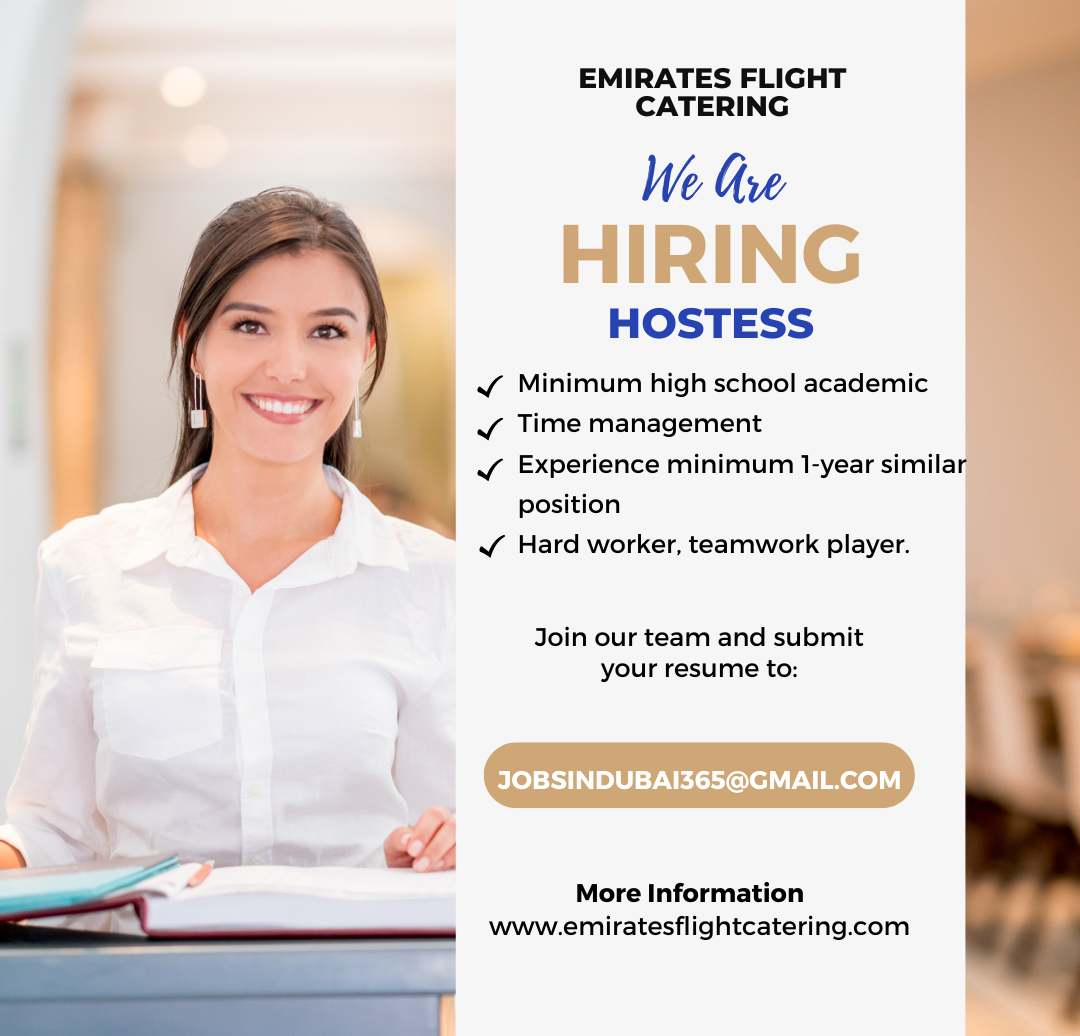 Hostess Required For Emirates Flight Catering