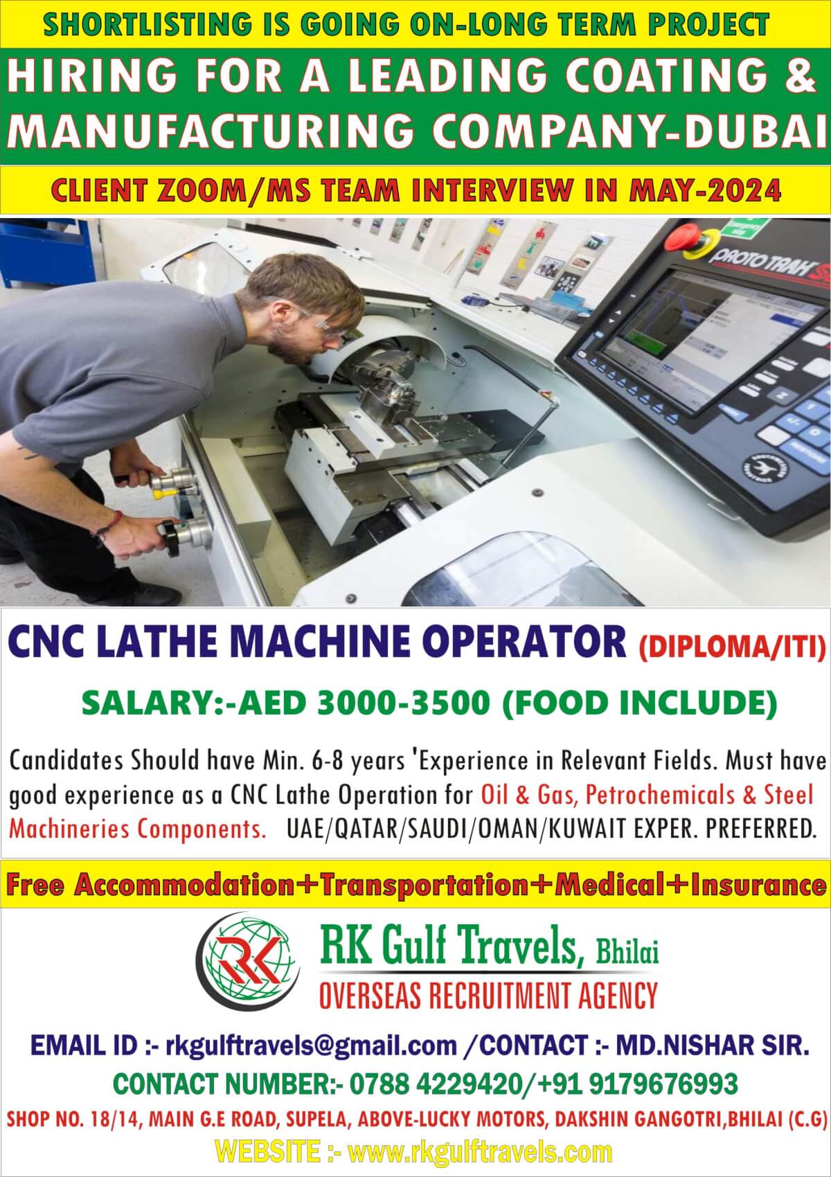 CNC Lathe Machine Operator - Jobs in Dubai