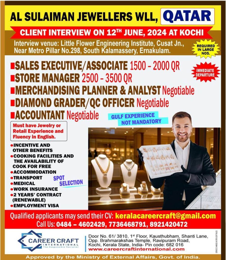 Multi-Career Opportunity – AL Sulaiman Jewellers in Qatar