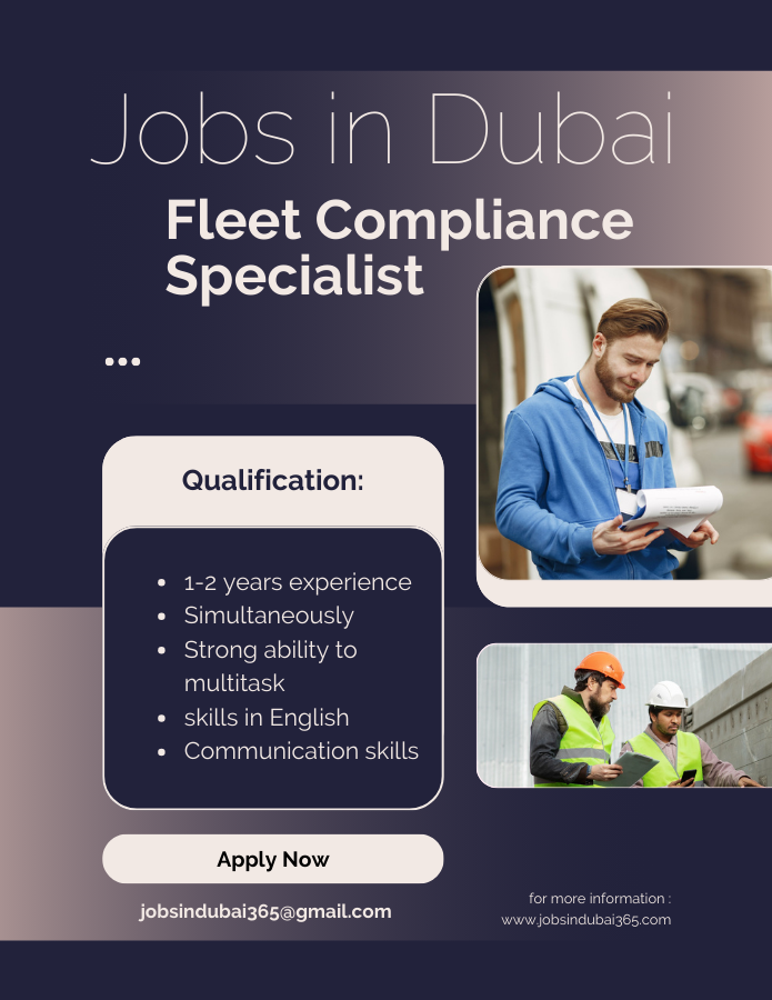 Jobs in Dubai Fleet Compliance Specialist