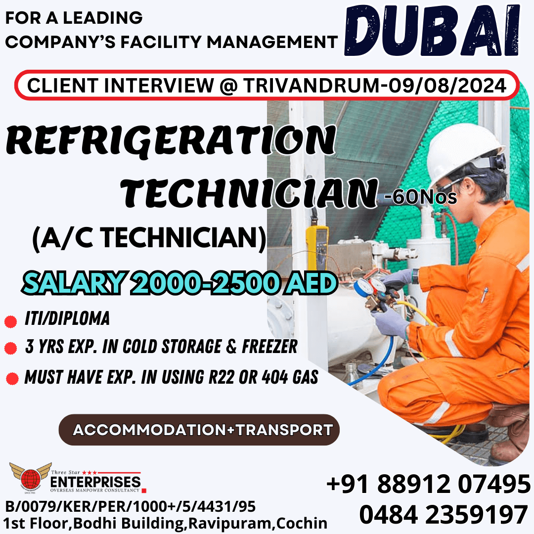 Refrigeration Technician - Jobs in Dubai