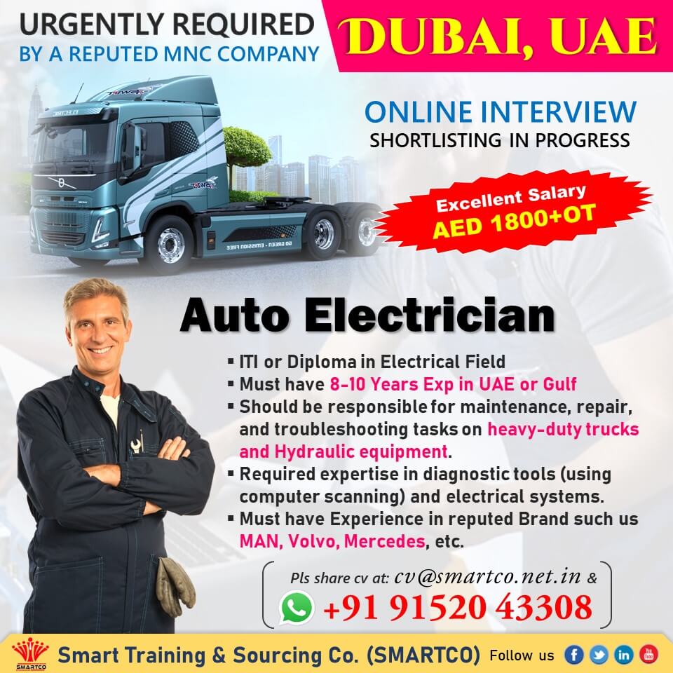 Auto Electrician – Jobs in Dubai