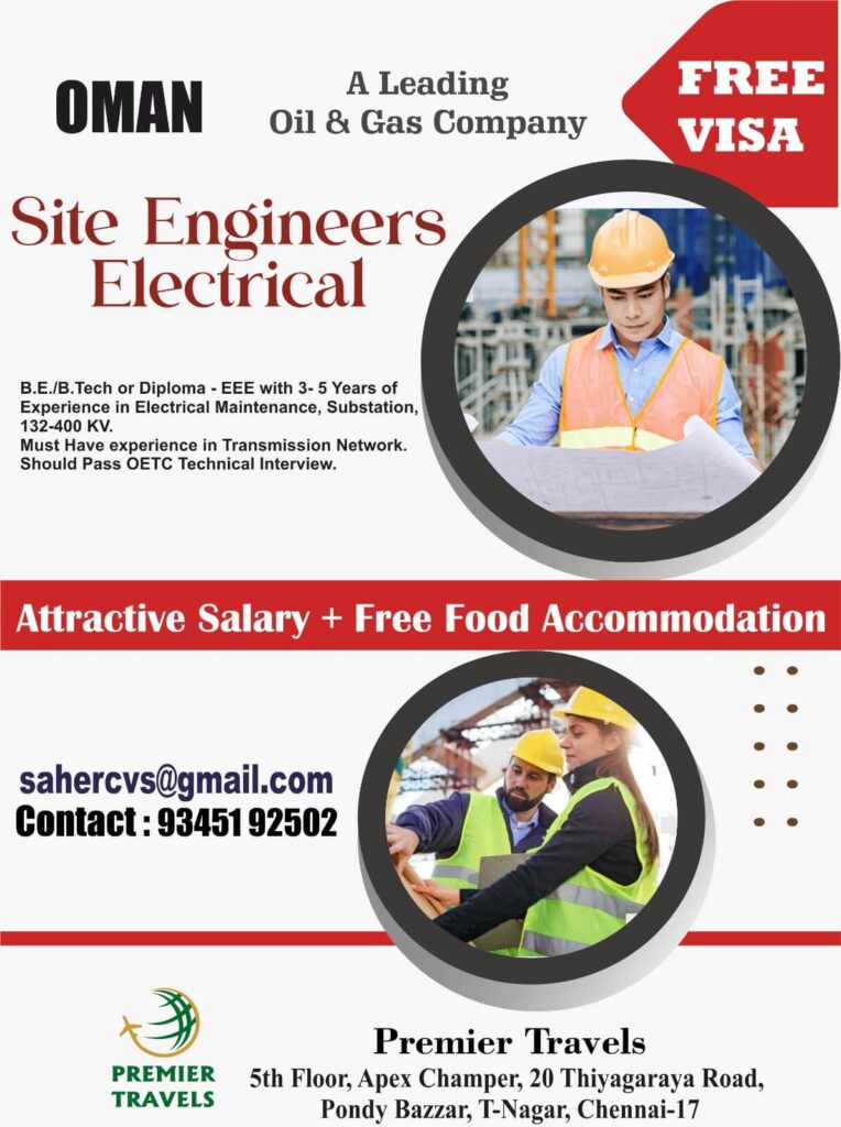 Site Engineers Electrical – Jobs in Oman