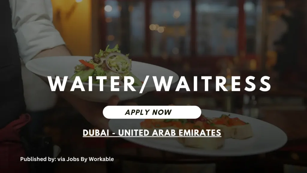 Waiter/Waitress for trendy restaurants in Dubai